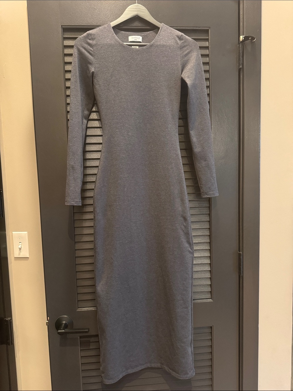 Aritzia Gray Long-Sleeve Maxi Dress